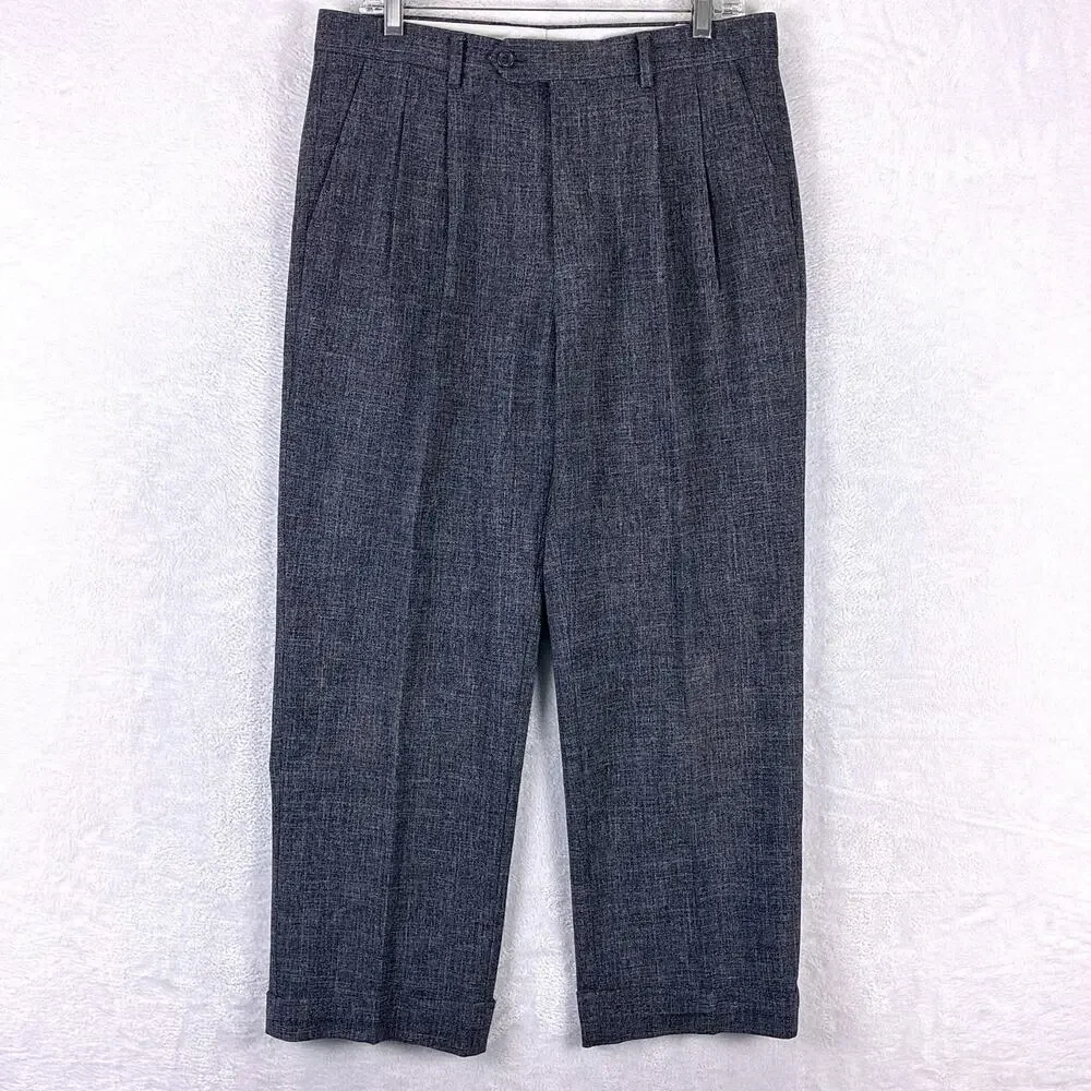 VTG Kerlan Pants 33x29 Gray Wool Double Pleated Classic Preppy Going Out 80s